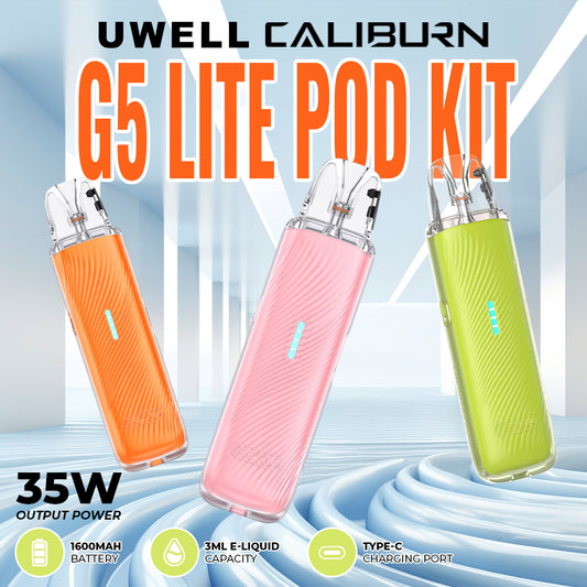 Uwell Caliburn G5 Lite Pod Kit 1600mAh 35W - Vape Mart